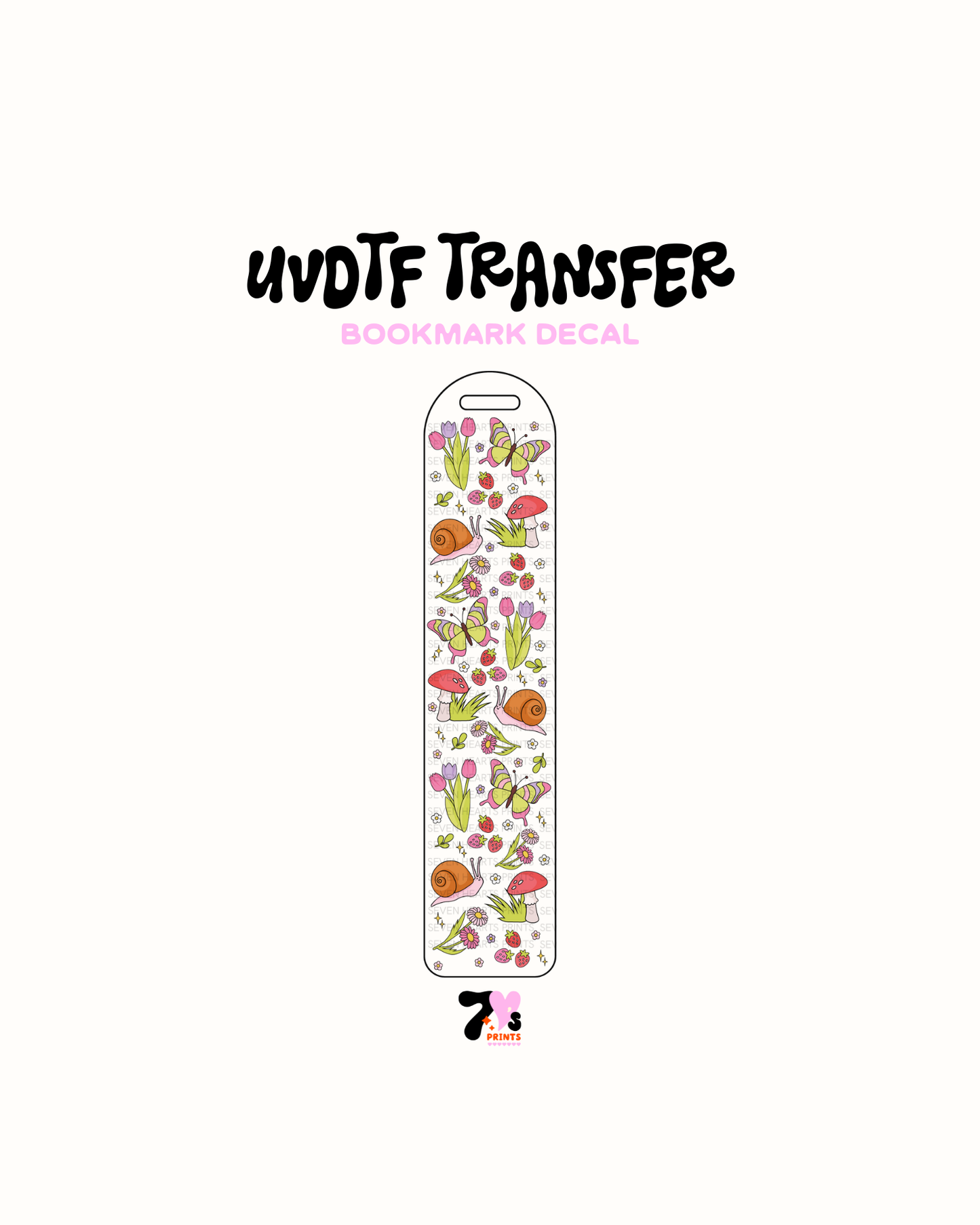 Cute butterflies and Snails - UVDTF Bookmark Decal