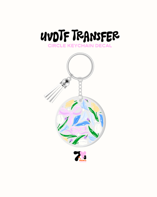 Tulips and Bows - Round Keychain Set of 5