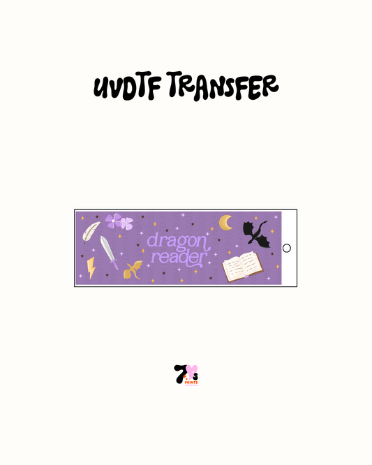 Dragon Reader Drak Purple - UVDTF Bookmark Decal
