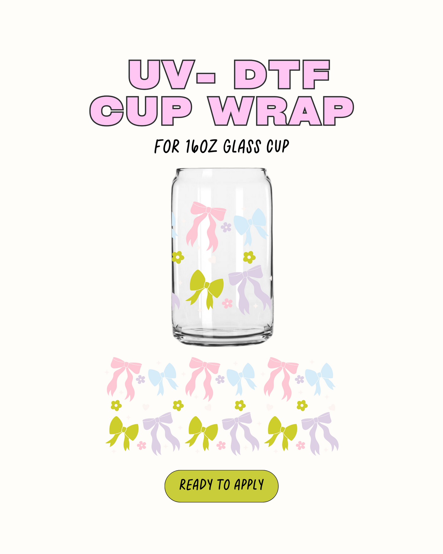 Pastel bows - UV DTF