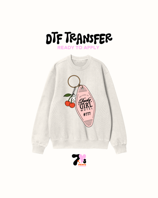 Lucky girl motel- DTF Transfers