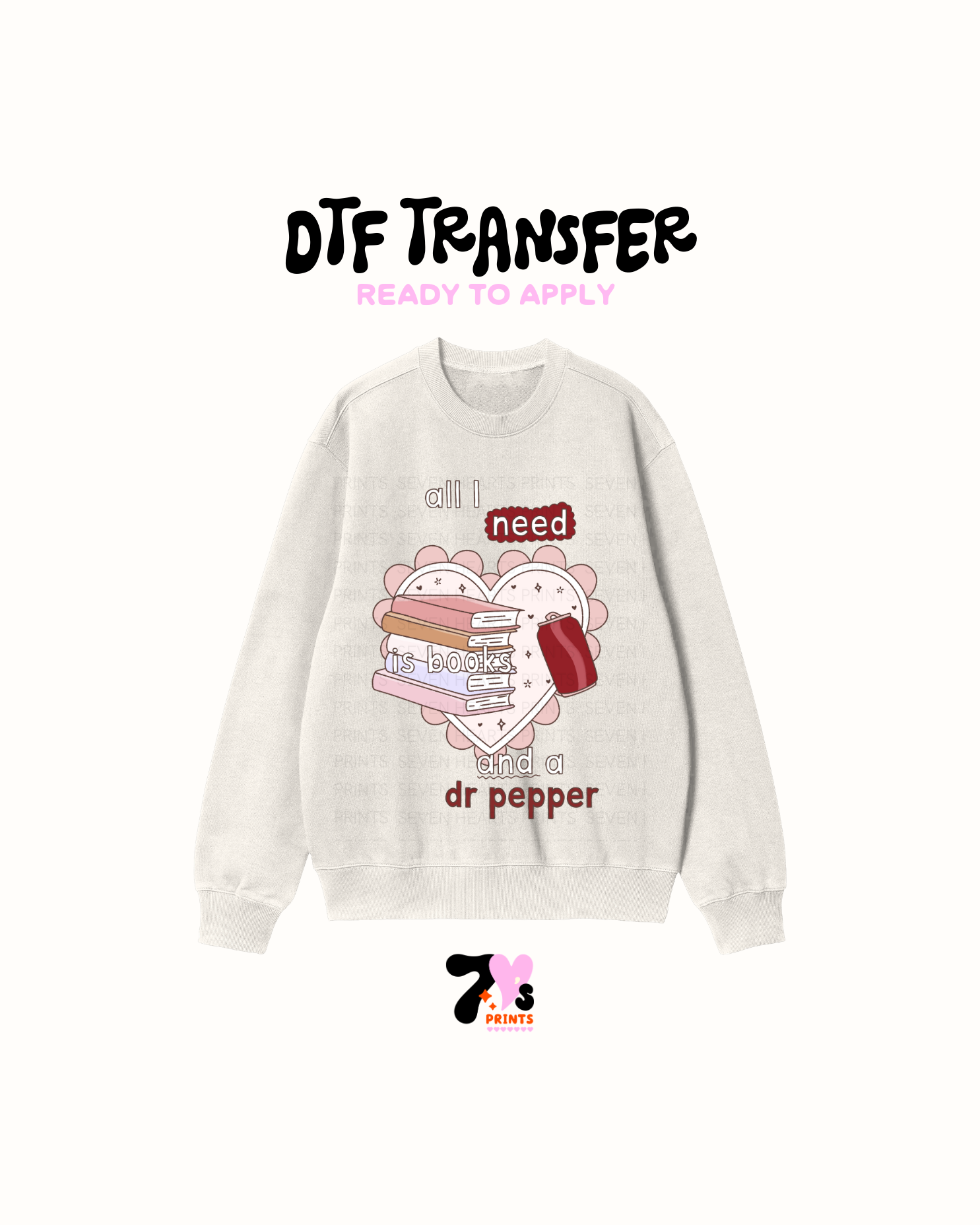 All I need is books and Dr Pepper- DTF Transfers