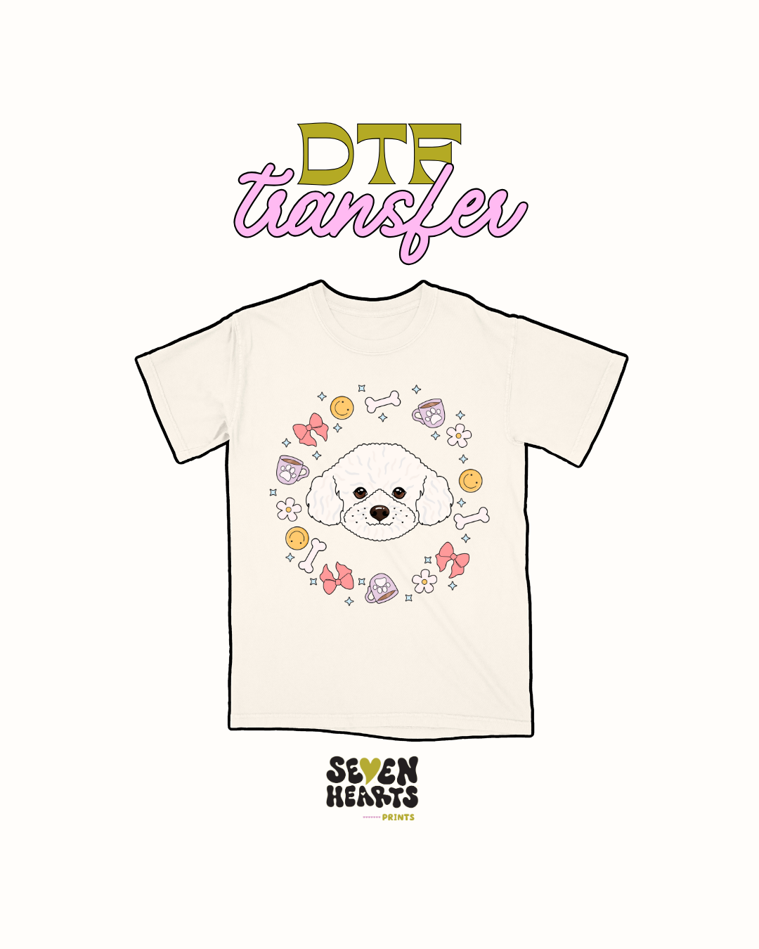 White poodle dog - DTF Transfer