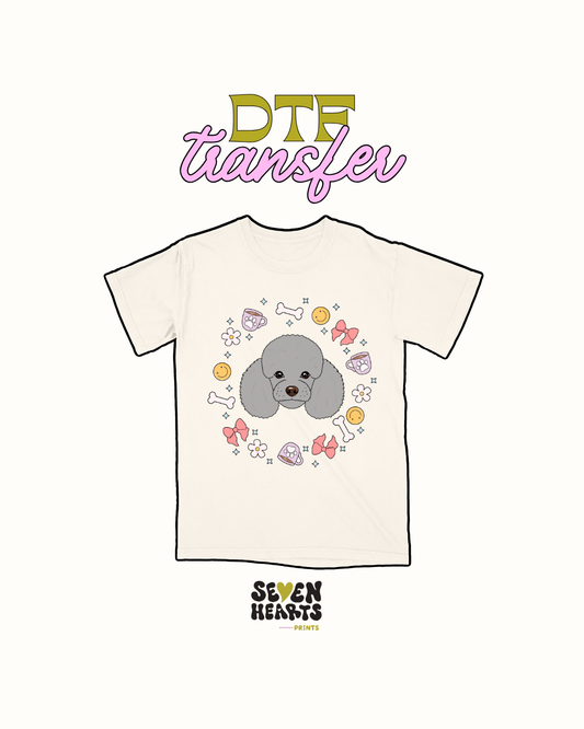 Gray poodle - DTF Transfer