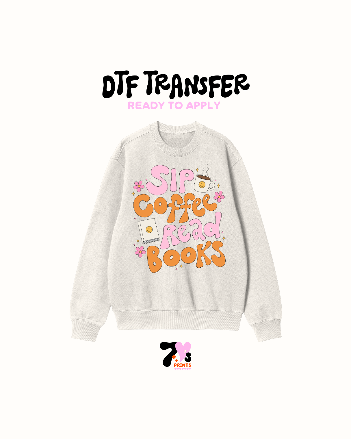 Sip coffee read books - DTF Transfers