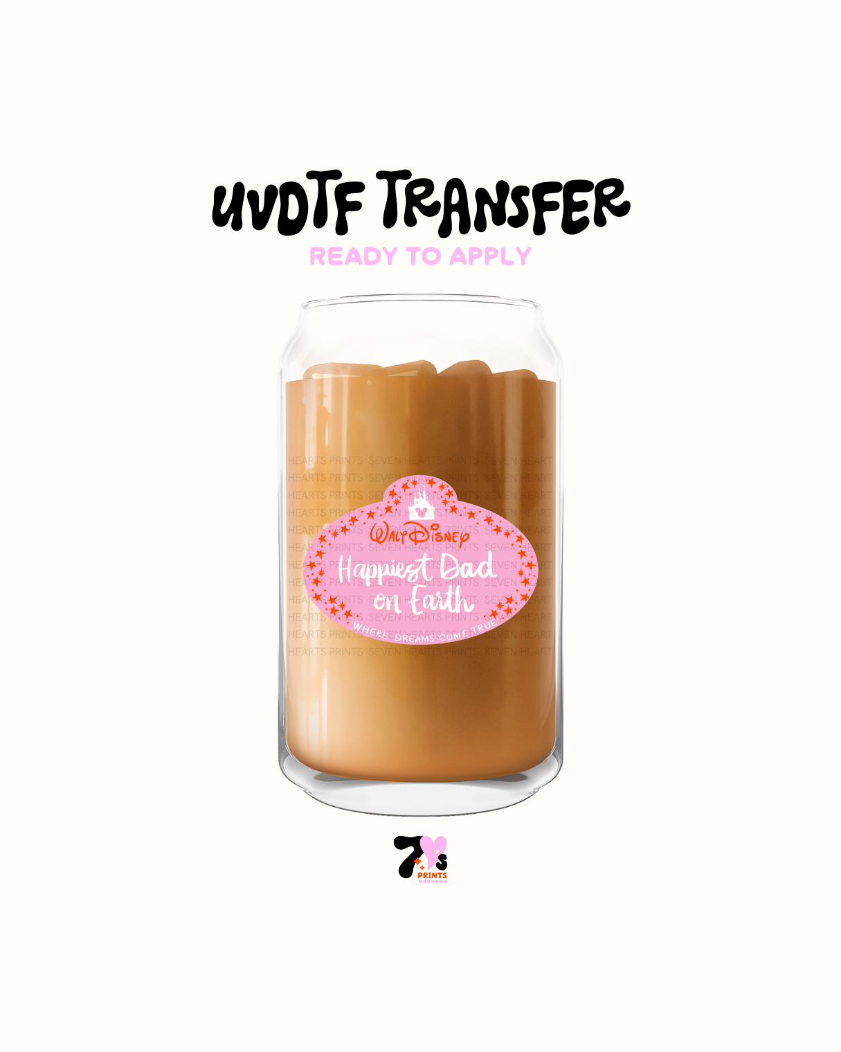 Pink happy dad - UVDTF Decal