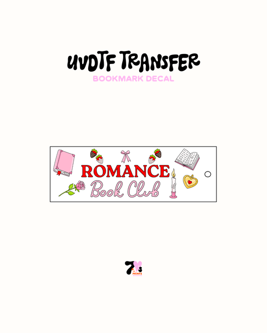 Romance Book Club (Rose) - UVDTF Bookmark Decal