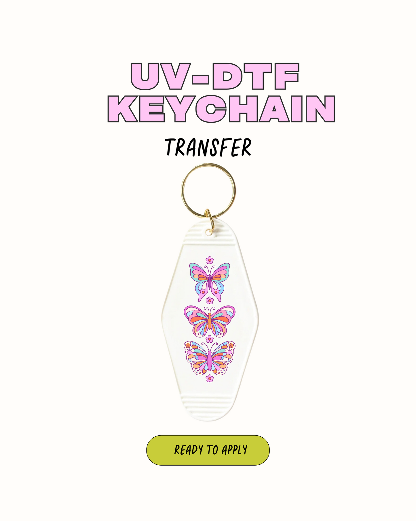 Cute Butterflies - Keychain Decal Set of 5