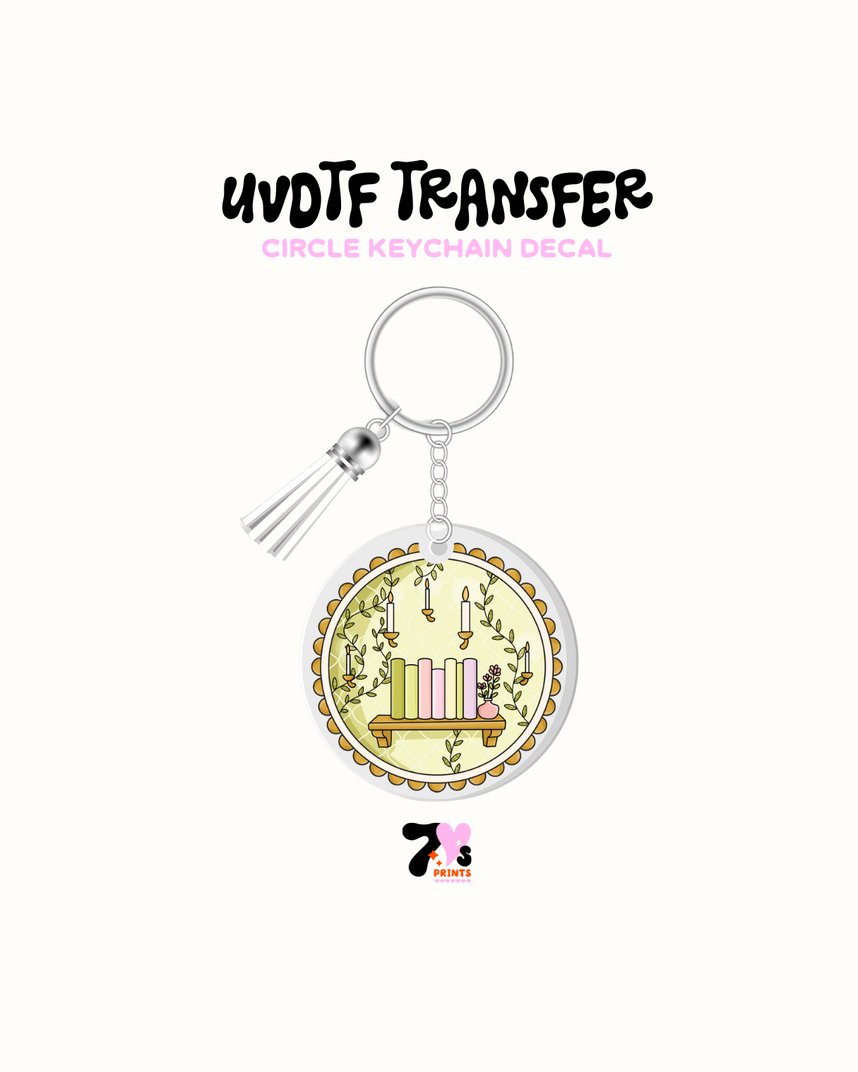 Bookshelf - Round Keychain Set of 5