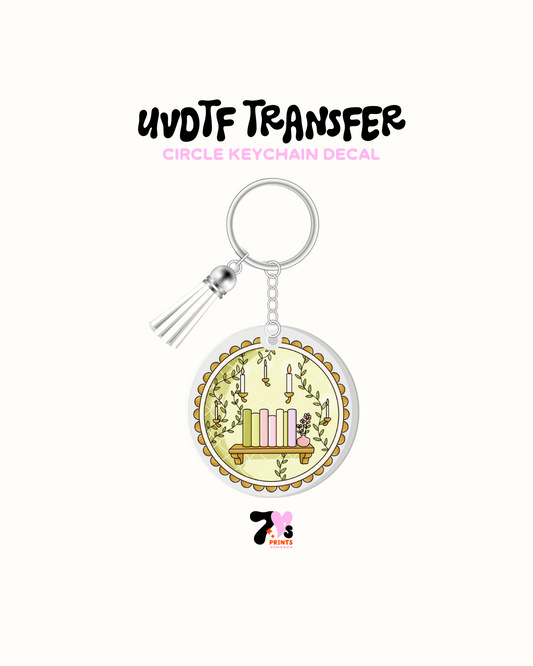Bookshelf - Round Keychain Set of 5