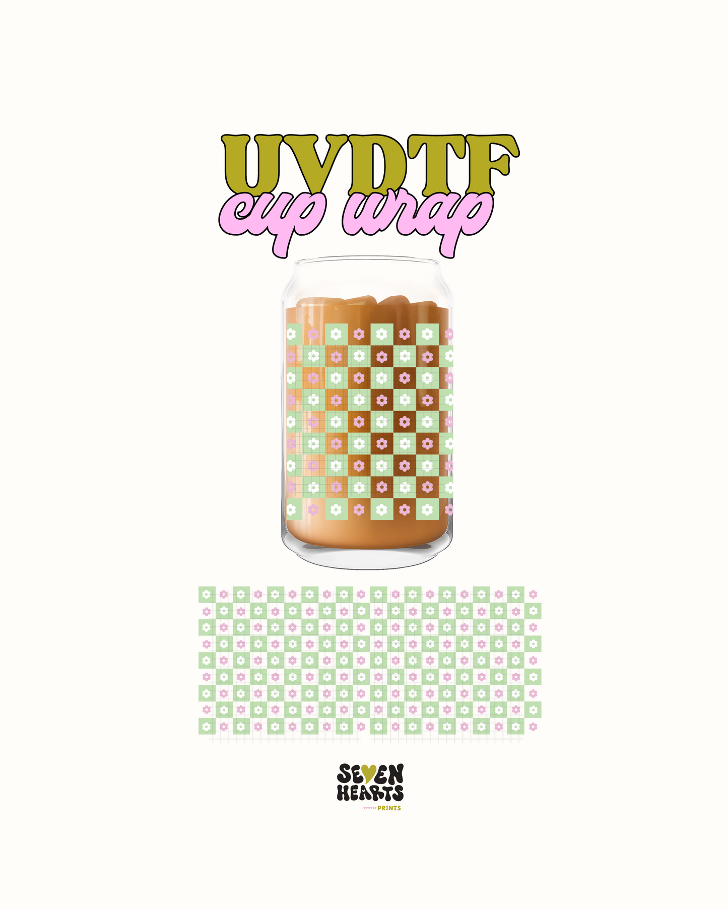 Checkered small flowers - UV DTF
