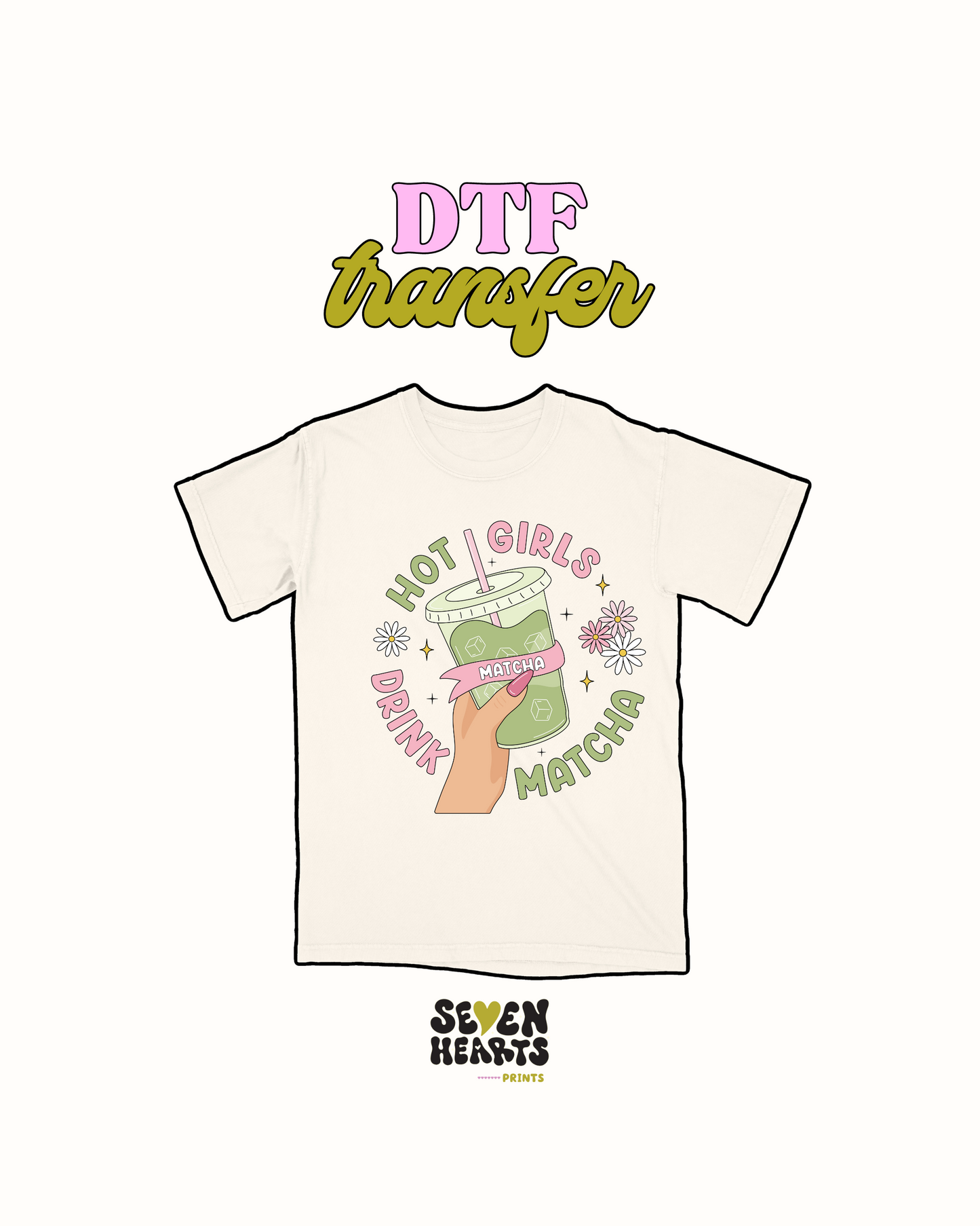 Hot girls drink matcha - DTF Transfer