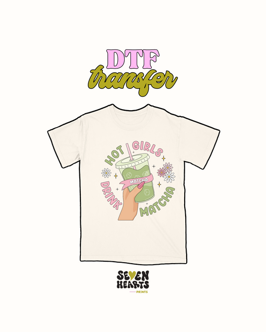 Hot girls drink matcha - DTF Transfer