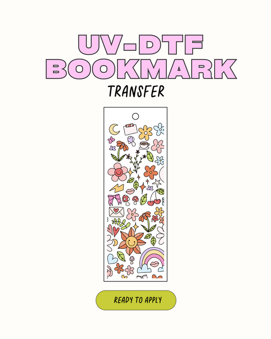 Retro doodle - UVDTF Bookmark Decal