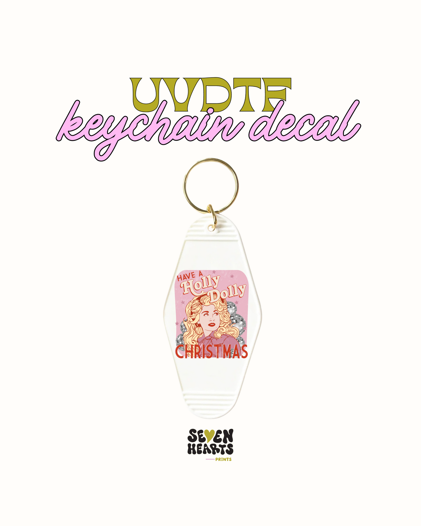 dolly xmas - Keychain Decal Set of 5 UVDTF