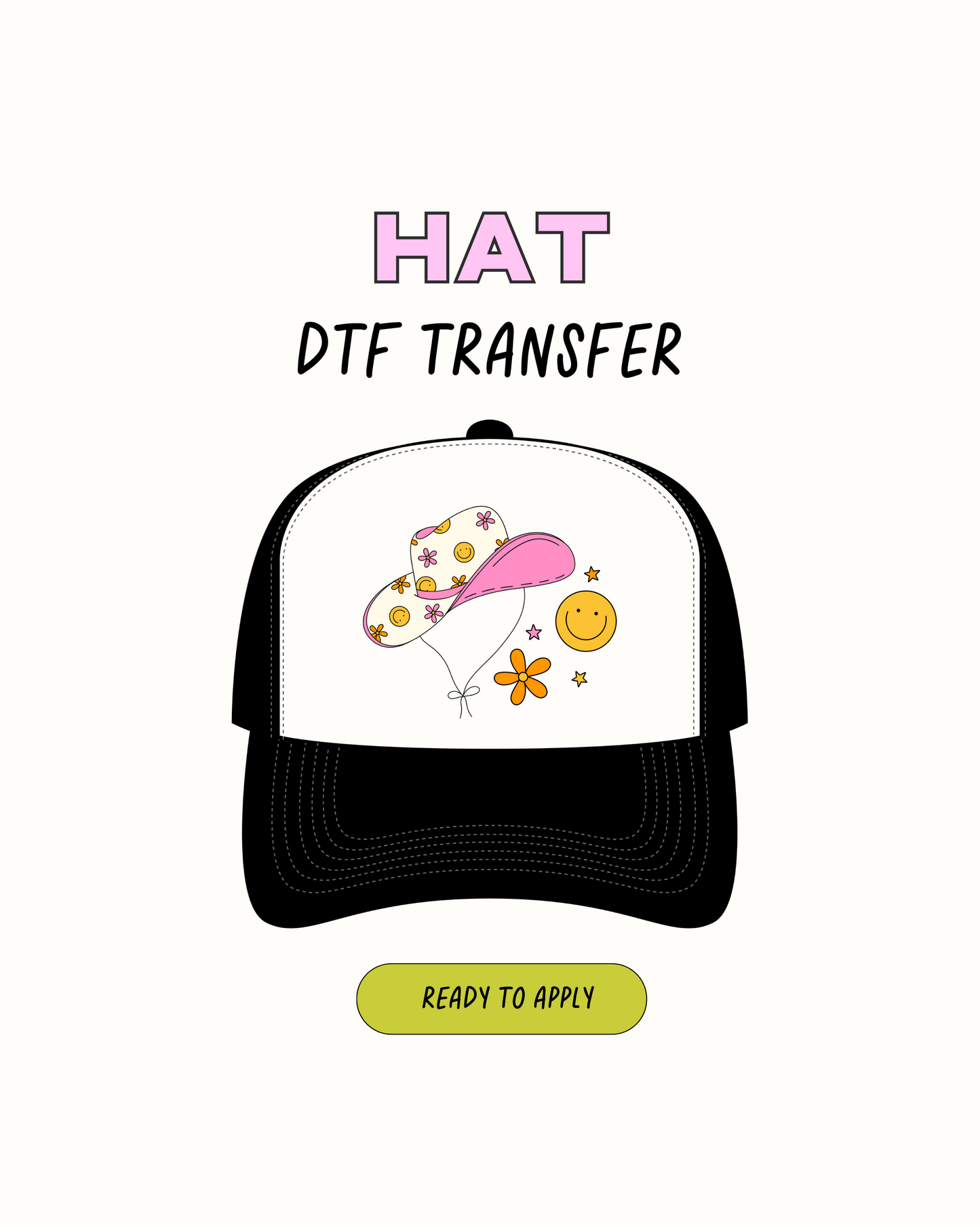 Chica vaquera - Transferencias de sombrero DTF 