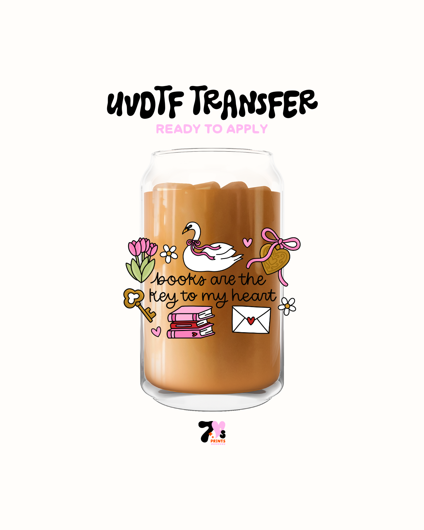 Books are the key to my hearts - UVDTF Decal