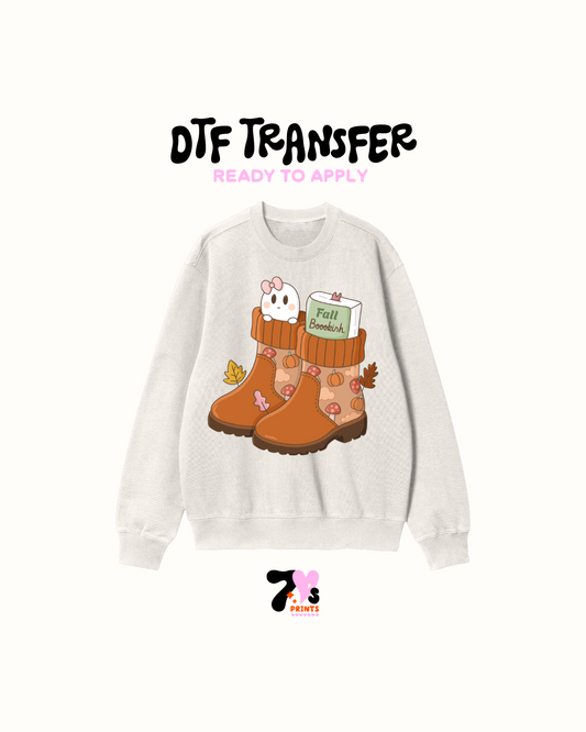 Fall bookish boots - DTF Transfers