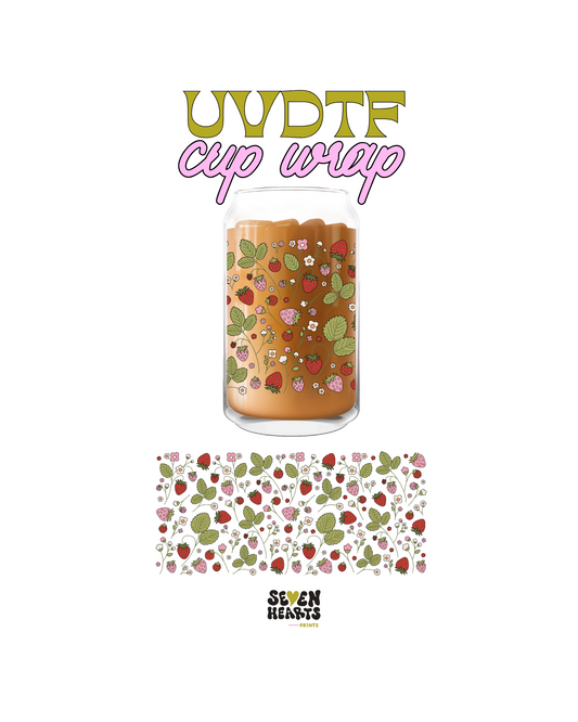 Strawberries and flowers- UVDTF