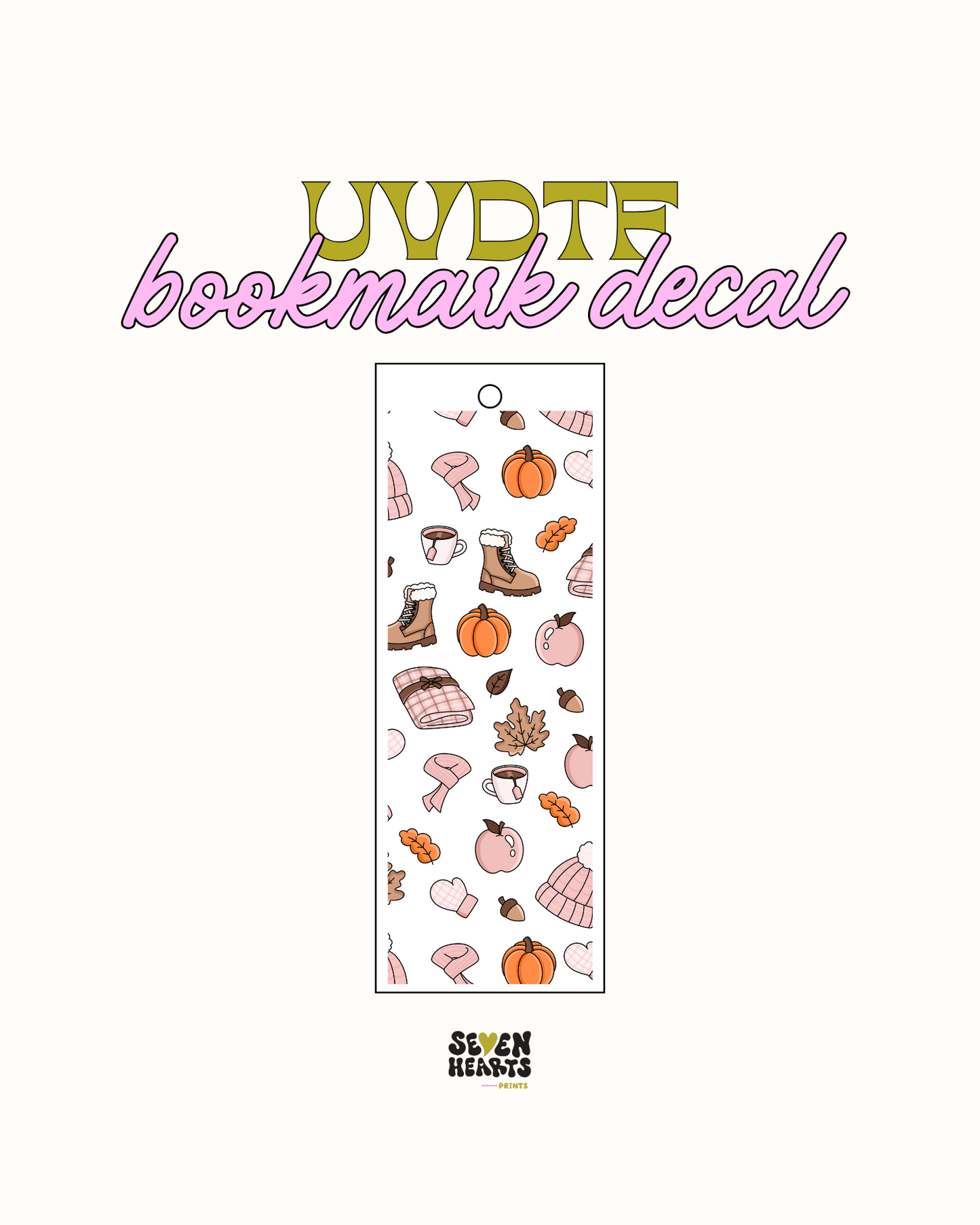 Pumpkin and boots - UVDTF Bookmark Decal