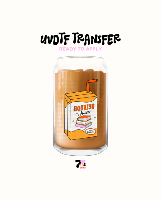 Bookish juice orange - UVDTF Decal