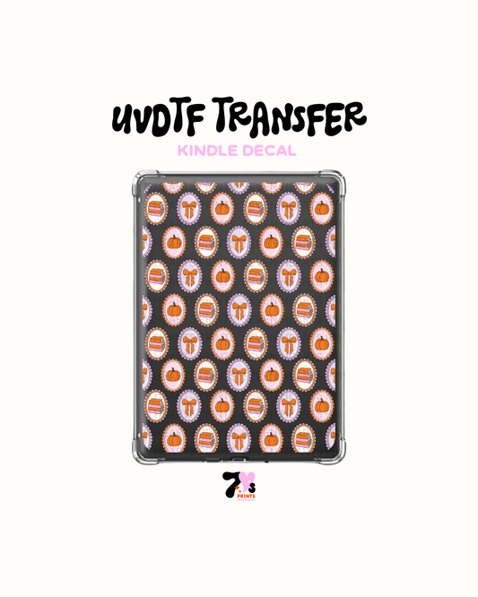 Bows and pumpkin- UVDTF Kindle Decal