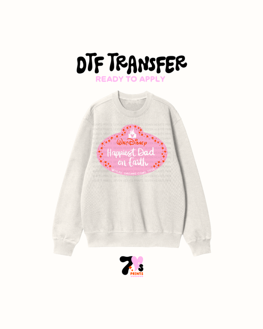 Pink happy dad - DTF Transfer