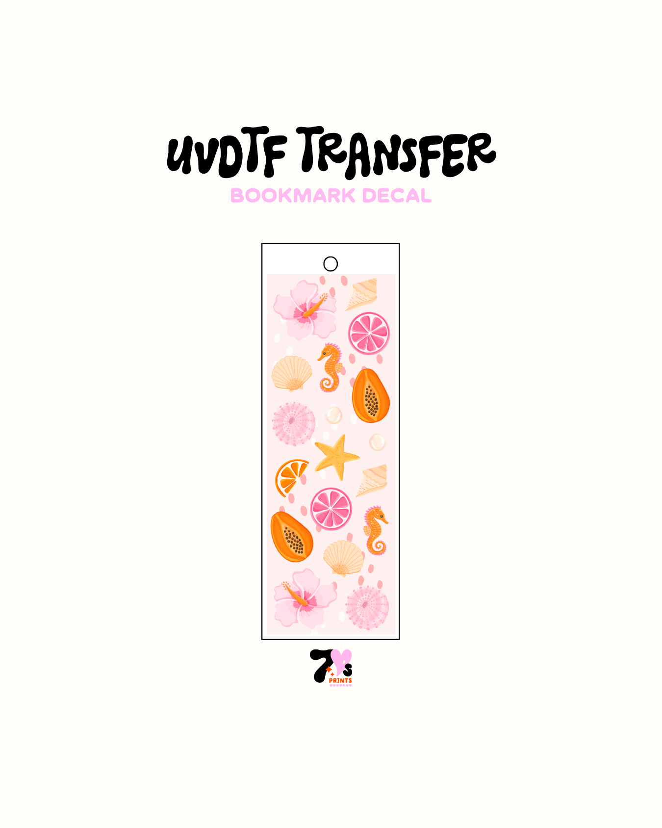 Summer Papaya (Solid) - UVDTF Bookmark Decal