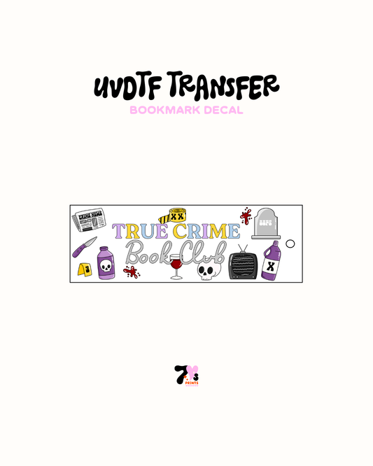 True Crime book Club - UVDTF Bookmark Decal