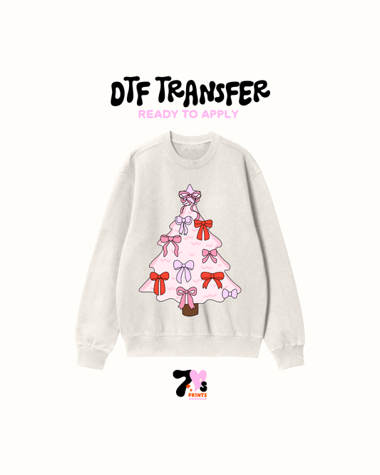 Xmas bows tree- DTF Transfers
