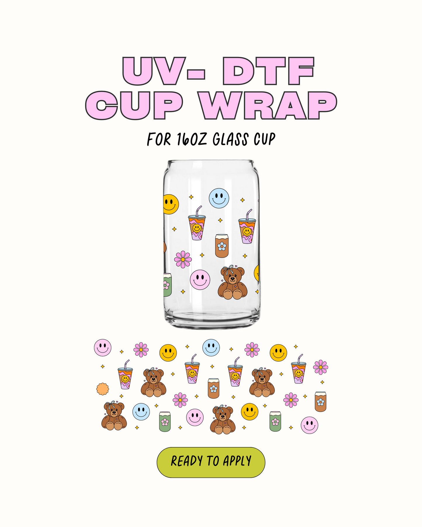 Teddy and Iced coffee - UV DTF