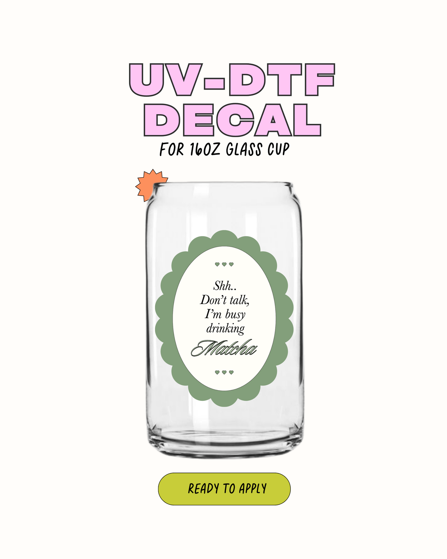 Busy Drinking Matcha - UV DTF