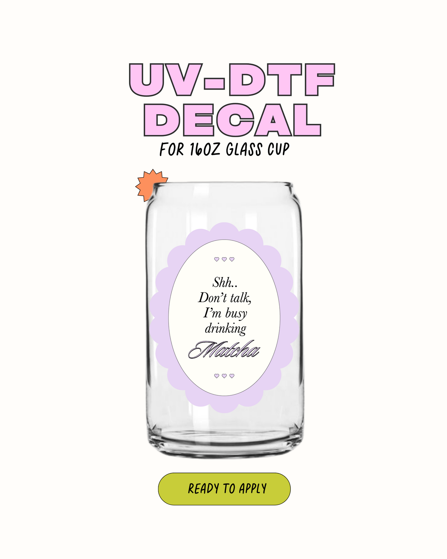 Busy Drinking Matcha - UV DTF