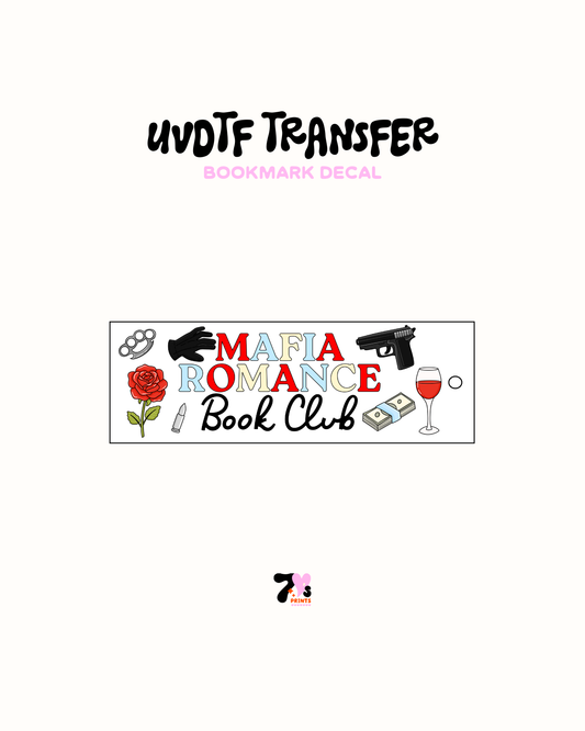Mafia Romance Book Club - UVDTF Bookmark Decal