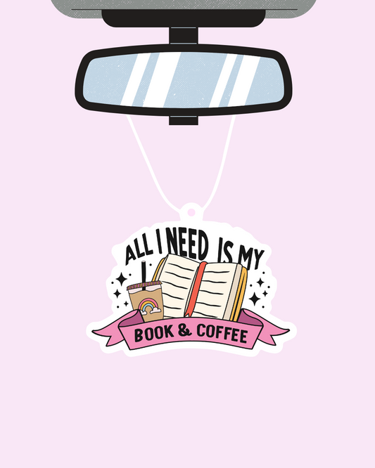 All i need is coffee and books - Air Freshners Set fof  4 (PRE-ORDER)