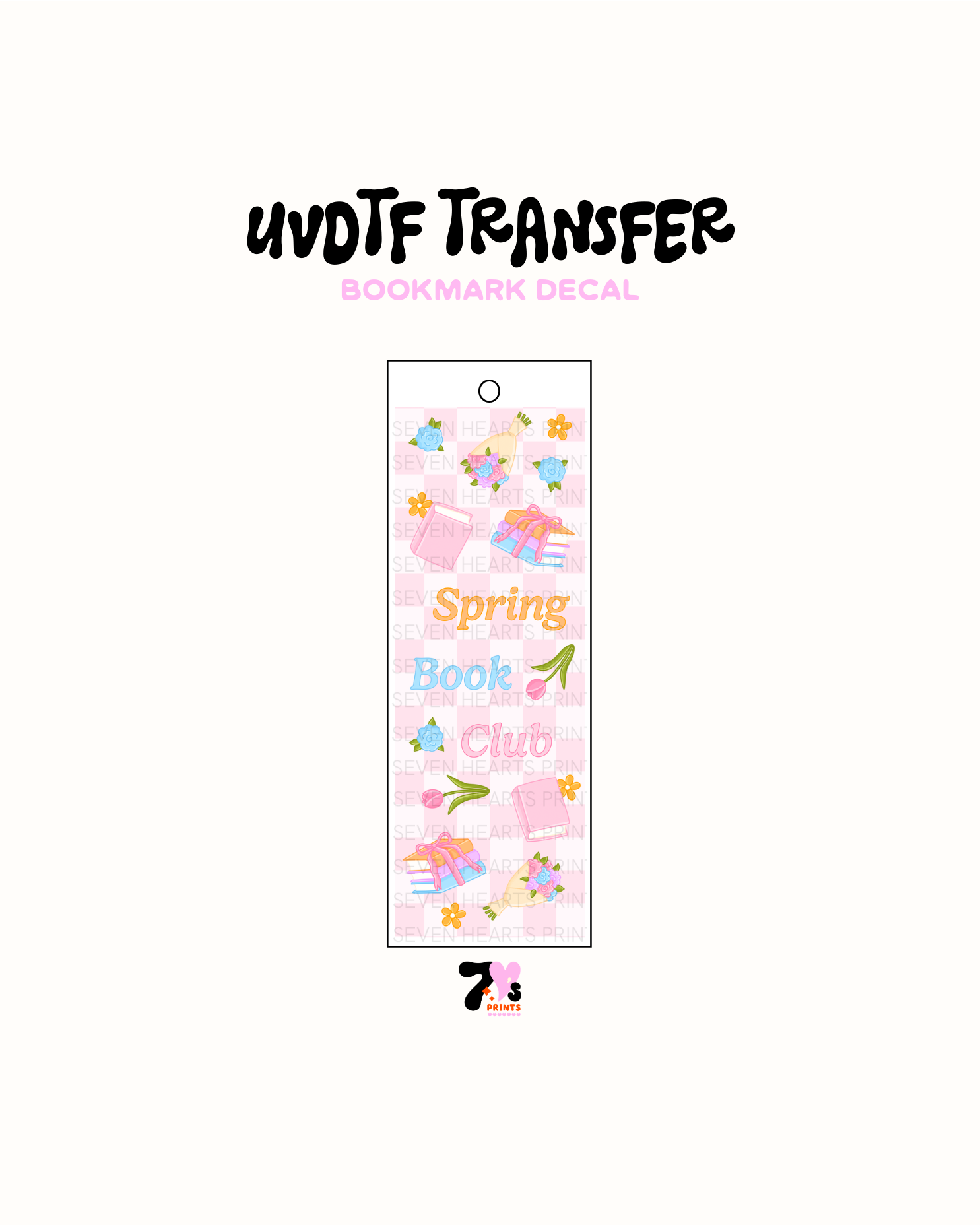 Spring Book Club (Solid) - UVDTF Bookmark Decal
