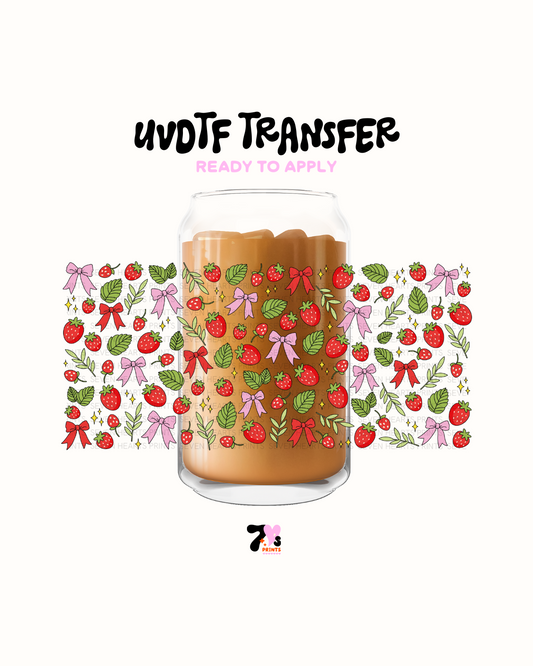 Strawberry and Bows - UVDTF Wrap