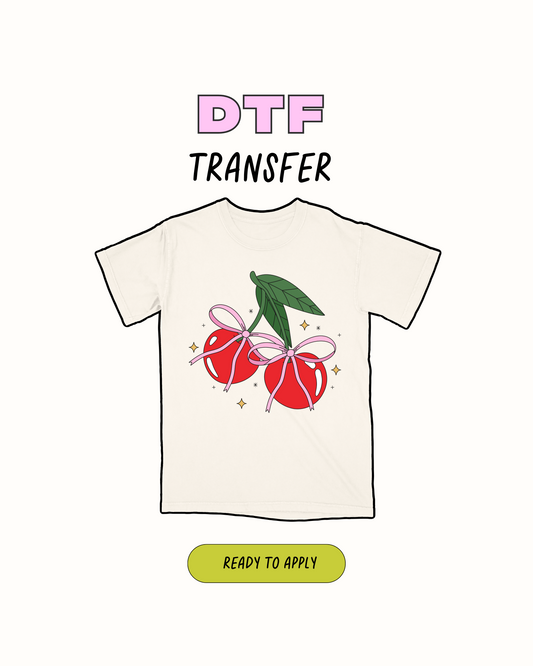 Cute Cherry and bow -  DTF Transfer