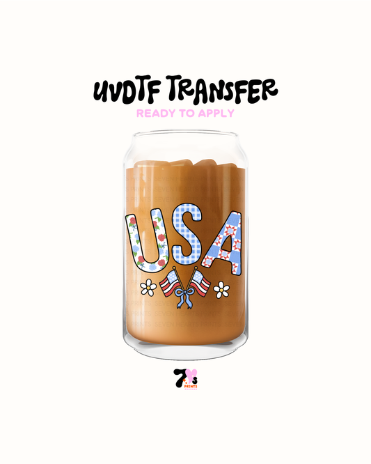 USA with daisy- UVDTF Decal