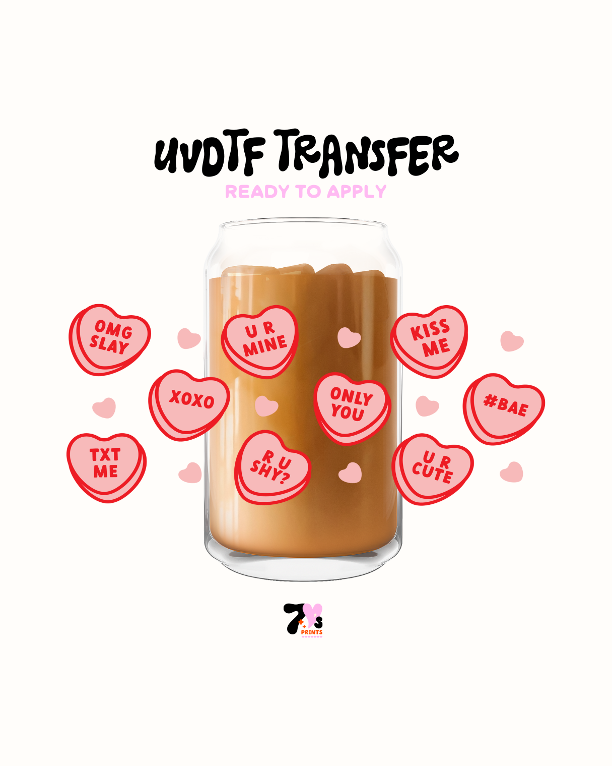 Only you hearts candies - UVDTF Wrap