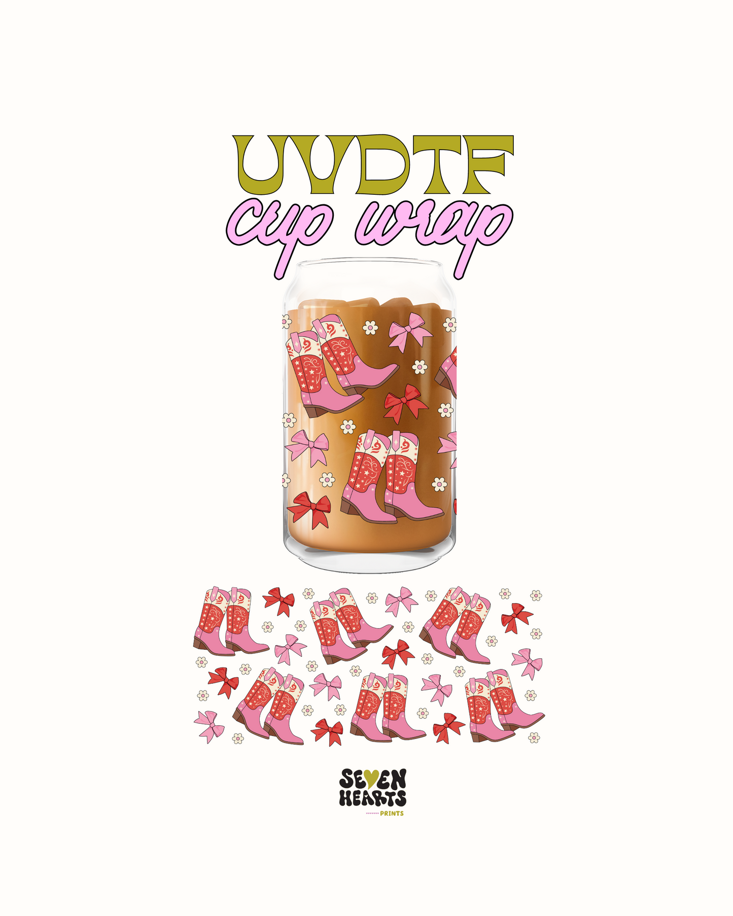 boots bows and flowers - UVDTF