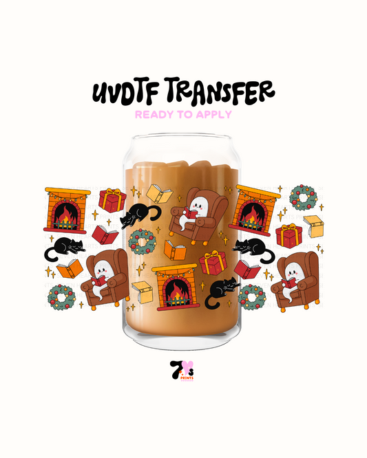 Ghosty cat reading - UVDTF Wraps