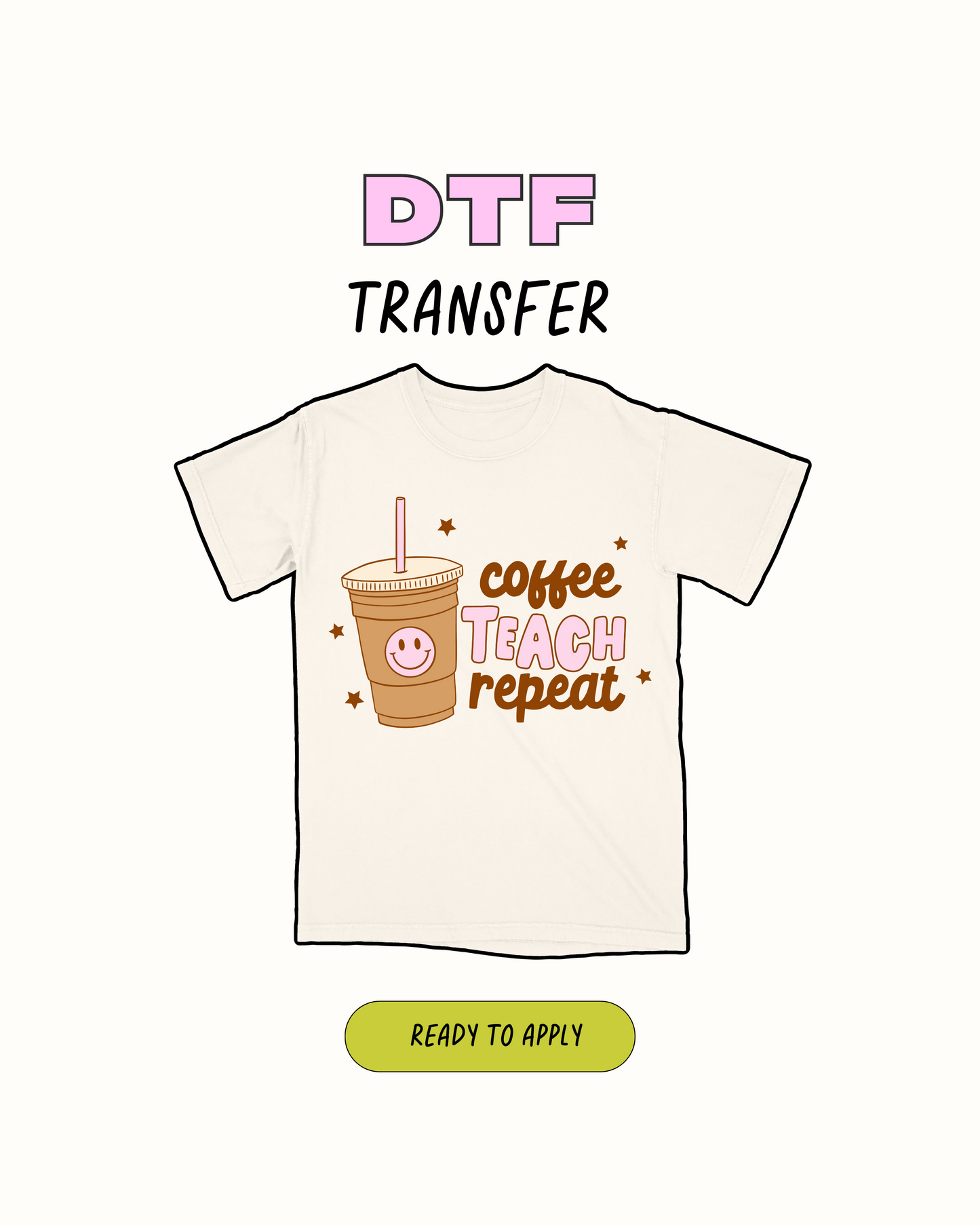 Repetición de enseñanza de café: transferencia DTF