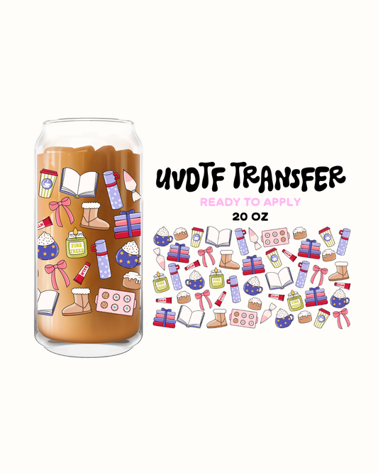 Books and  peppermint mocha - UVDTF 20oz Cup Wrap