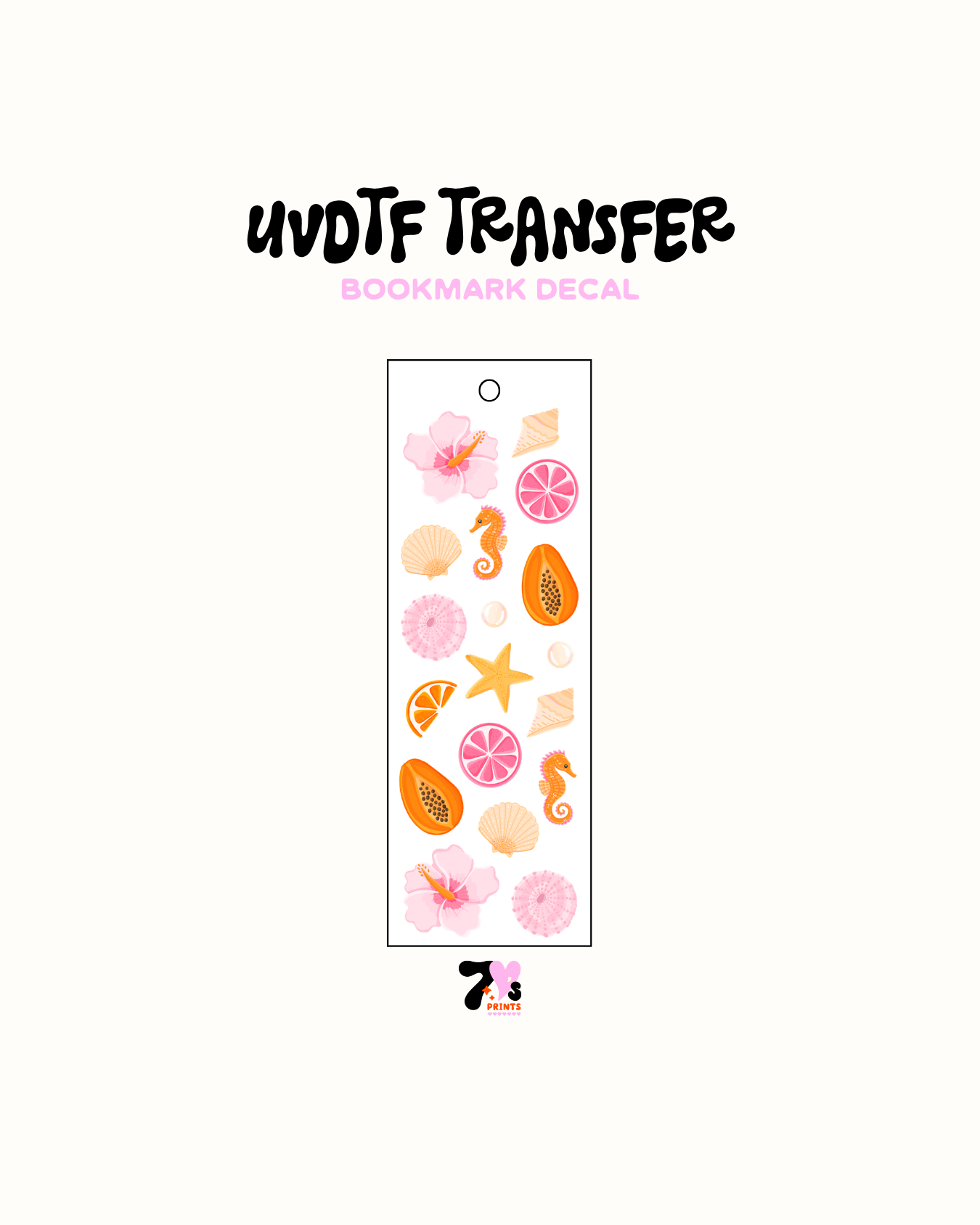 Summer Papaya - UVDTF Bookmark Decal