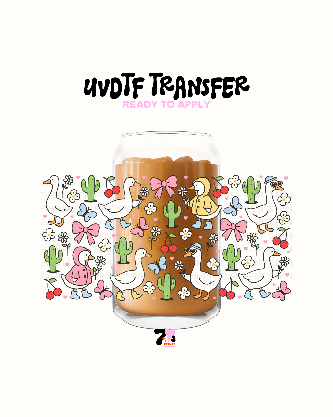 Swan and cherry cactus - UVDTF Wrap
