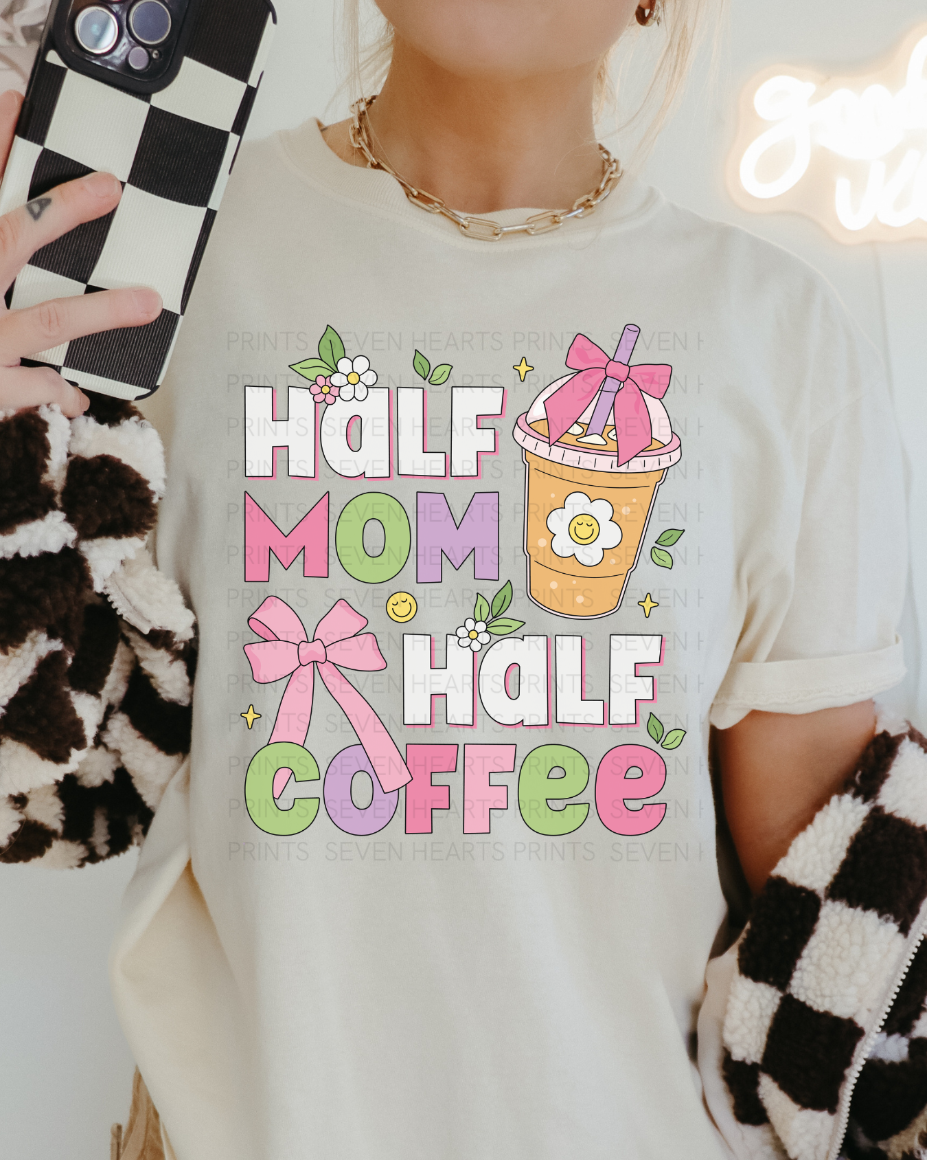 Half mom half coffee- DTF Transfers