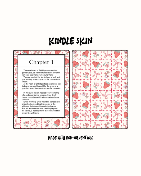 Checkered strawberry - Kindle Skin