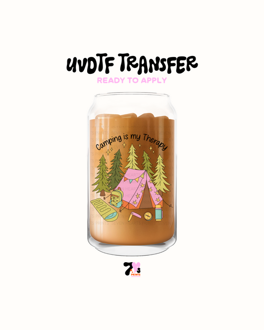 Camping is my theraphy- UVDTF Decal