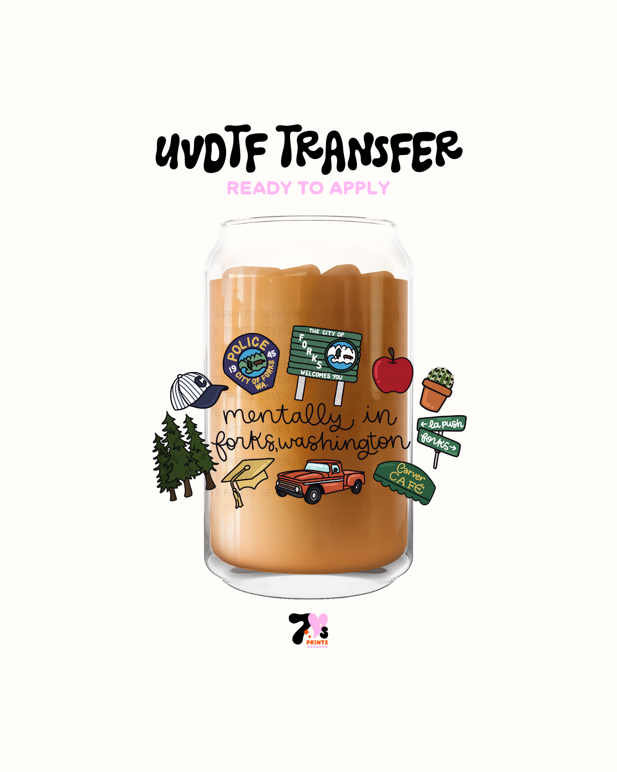Mentally in forks washington - UVDTF Decal
